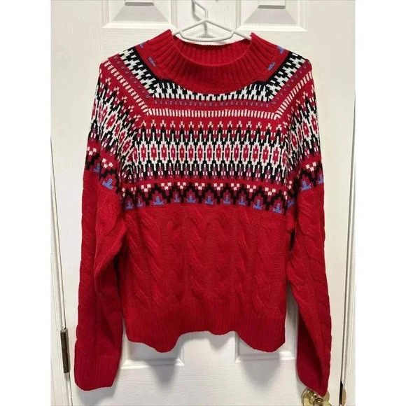 Mountain and Isles‎ Sweater Red Size L Christmas Preppy - Picture 1 of 4